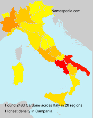 Surname Cardone in Italy Surname Cardone in Italy