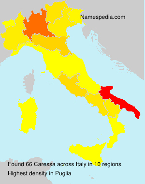 Surname Caressa in Italy Surname Caressa in Italy