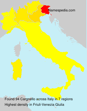 Surname Cargnello in Italy Surname Cargnello in Italy