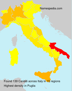 Surname Cariddi in Italy Surname Cariddi in Italy