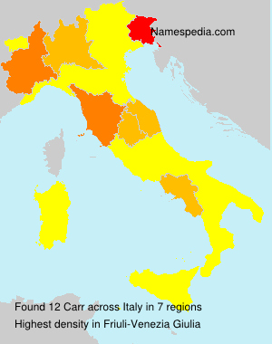 Surname Carr in Italy Surname Carr in Italy