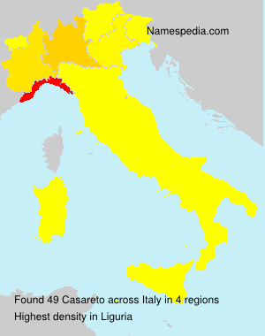 Surname Casareto in Italy Surname Casareto in Italy