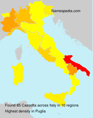 Surname Cassotta in Italy Surname Cassotta in Italy