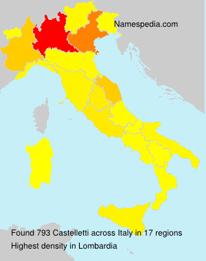 Surname Castelletti in Italy Surname Castelletti in Italy