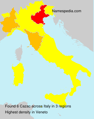 Surname Cazac in Italy Surname Cazac in Italy