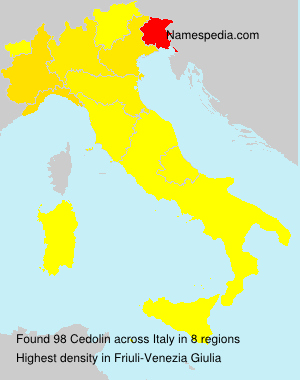 Surname Cedolin in Italy Surname Cedolin in Italy