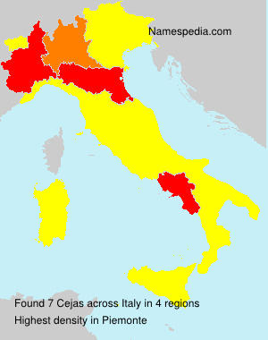 Surname Cejas in Italy Surname Cejas in Italy