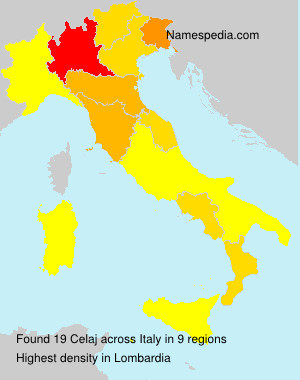 Surname Celaj in Italy Surname Celaj in Italy