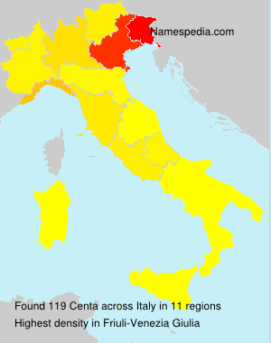 Surname Centa in Italy Surname Centa in Italy