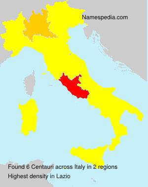 Surname Centauri in Italy Surname Centauri in Italy