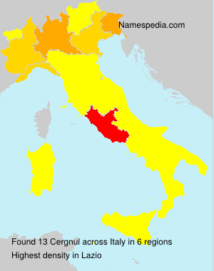 Surname Cergnul in Italy Surname Cergnul in Italy
