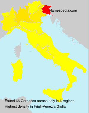 Surname Cernecca in Italy Surname Cernecca in Italy