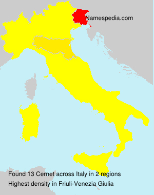 Surname Cernet in Italy Surname Cernet in Italy