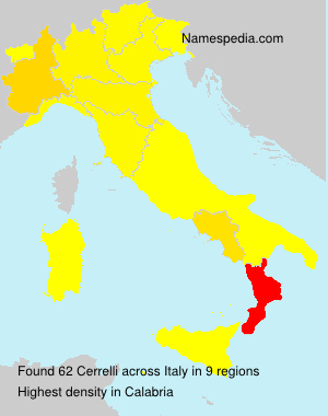 Surname Cerrelli in Italy Surname Cerrelli in Italy