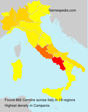 Surname Cerrone in Italy Surname Cerrone in Italy