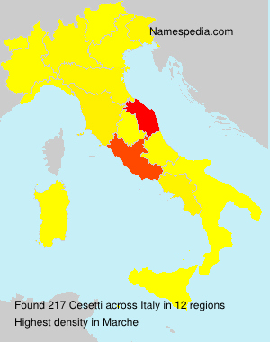 Surname Cesetti in Italy Surname Cesetti in Italy