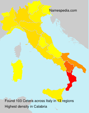 Surname Cetera in Italy Surname Cetera in Italy