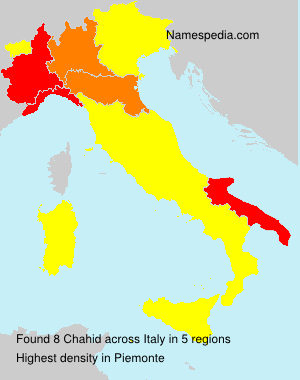 Surname Chahid in Italy Surname Chahid in Italy