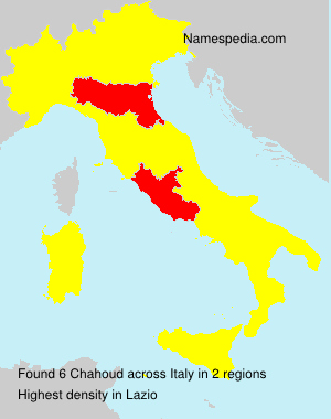 Surname Chahoud in Italy Surname Chahoud in Italy