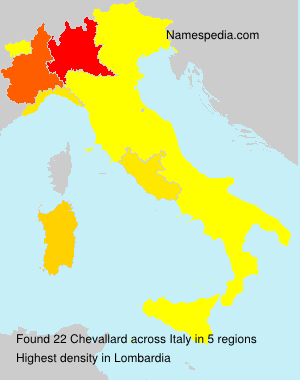 Surname Chevallard in Italy Surname Chevallard in Italy