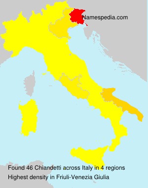Surname Chiandetti in Italy Surname Chiandetti in Italy