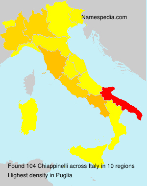 Surname Chiappinelli in Italy Surname Chiappinelli in Italy