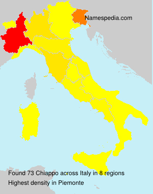 Surname Chiappo in Italy Surname Chiappo in Italy