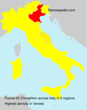 Surname Chimenton in Italy Surname Chimenton in Italy