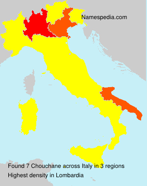 Surname Chouchane in Italy Surname Chouchane in Italy