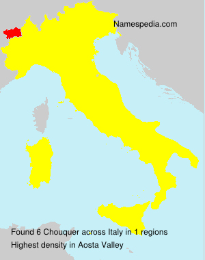 Surname Chouquer in Italy Surname Chouquer in Italy