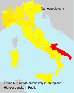 Surname Ciardo in Italy Surname Ciardo in Italy