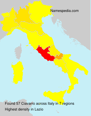 Surname Ciavarro in Italy