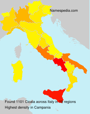 Surname Cicala in Italy Surname Cicala in Italy