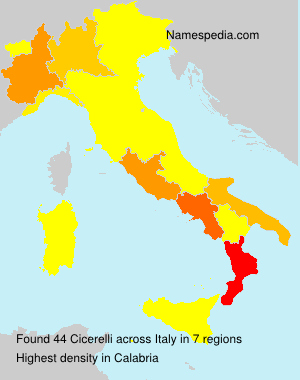 Surname Cicerelli in Italy Surname Cicerelli in Italy