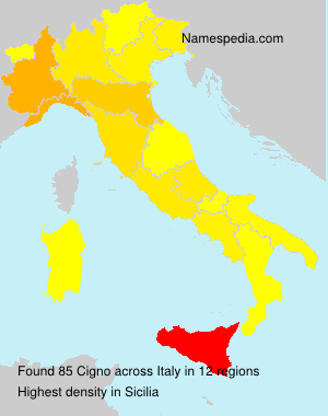 Surname Cigno in Italy Surname Cigno in Italy