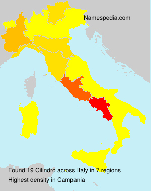 Surname Cilindro in Italy Surname Cilindro in Italy