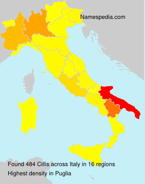 Surname Cillis in Italy Surname Cillis in Italy