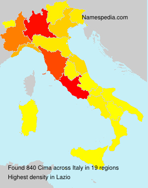 Surname Cima in Italy Surname Cima in Italy