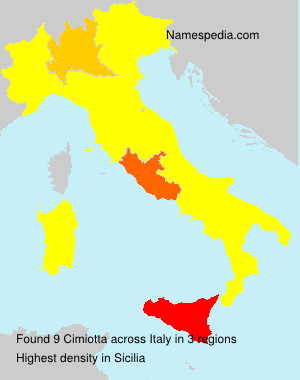 Surname Cimiotta in Italy Surname Cimiotta in Italy