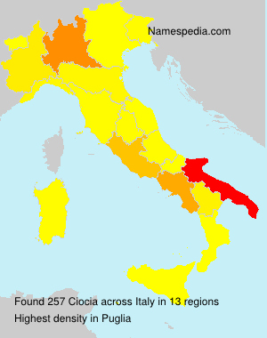Surname Ciocia in Italy Surname Ciocia in Italy