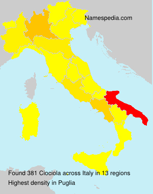 Surname Ciociola in Italy Surname Ciociola in Italy