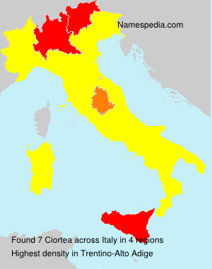 Surname Ciortea in Italy Surname Ciortea in Italy