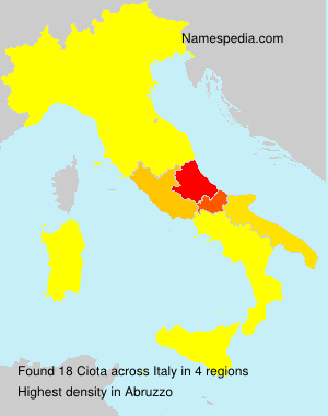 Surname Ciota in Italy Surname Ciota in Italy