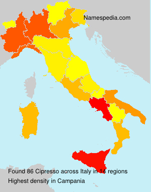Surname Cipresso in Italy Surname Cipresso in Italy