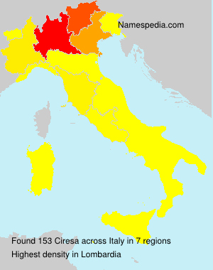 Surname Ciresa in Italy Surname Ciresa in Italy