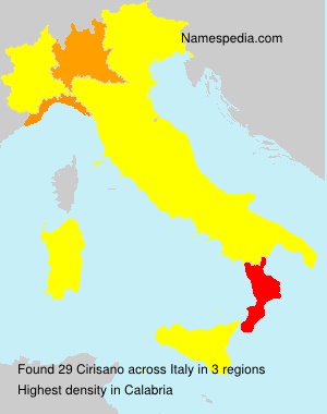 Surname Cirisano in Italy Surname Cirisano in Italy