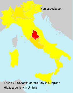 Surname Coccetta in Italy Surname Coccetta in Italy