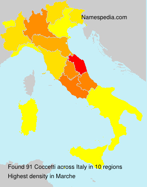 Surname Coccetti in Italy Surname Coccetti in Italy
