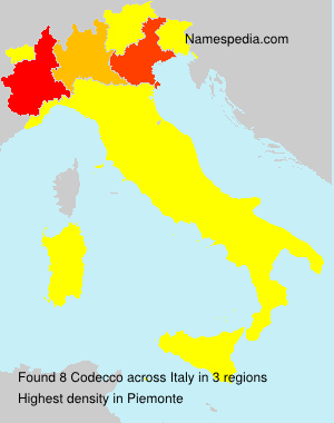 Surname Codecco in Italy Surname Codecco in Italy