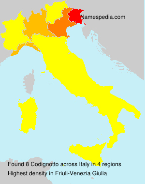 Surname Codignotto in Italy Surname Codignotto in Italy